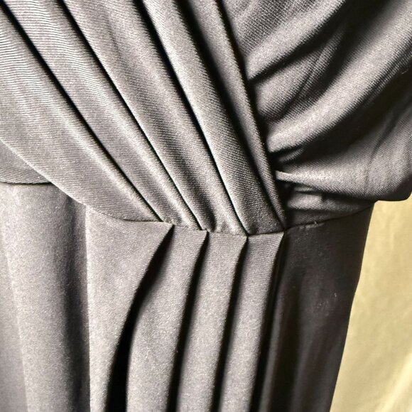 BHLDN Thorton Black Maxi Wrap Dress Sz 18 V-Neck Flutter Sleeve Gown Made In USA - Picture 13 of 15